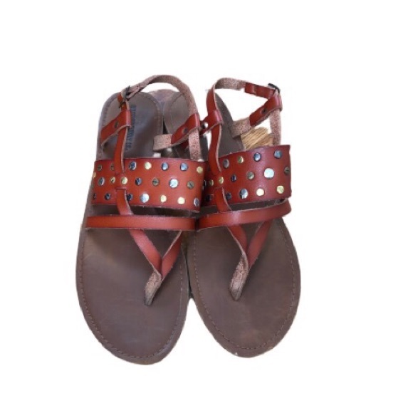 Mossimo Supply Co. Shoes - Mossimo Congac Brown Leather Studded Sandals